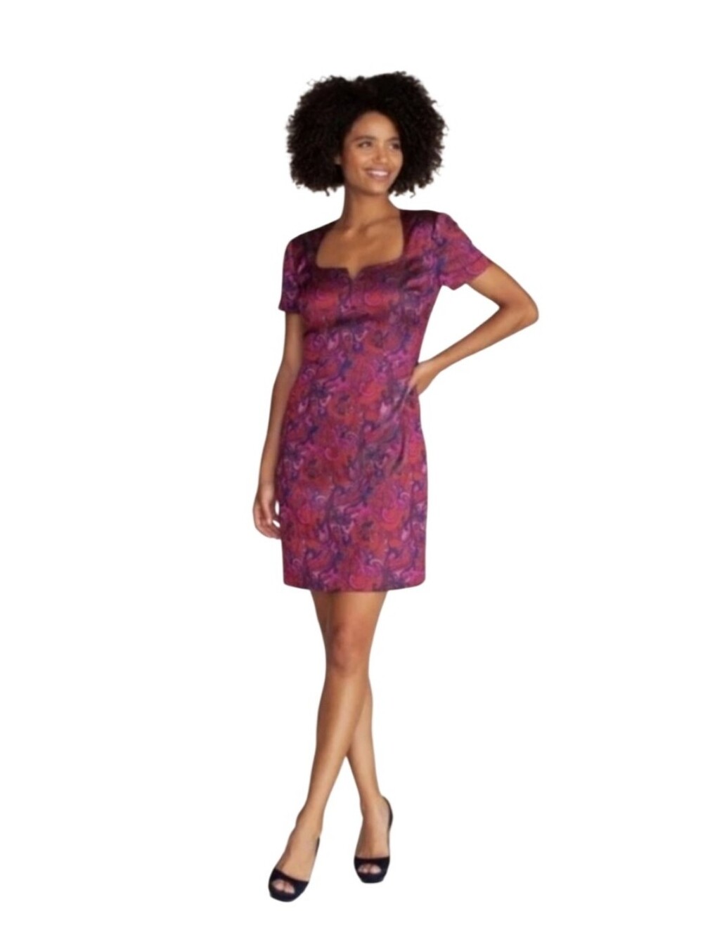 Trina Turk Leigh Paisley Jacquard Sheath Mini Dress Size 10